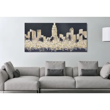 OBRAZ NA PŁÓTNIE Golden City 150 x 3,8 x 70 cm